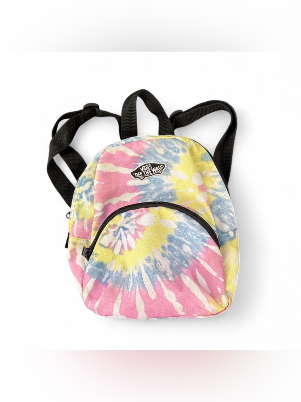 Vans Kids Tie-Dye Mini Backpack in Pink, Yellow & Blue with Black Straps